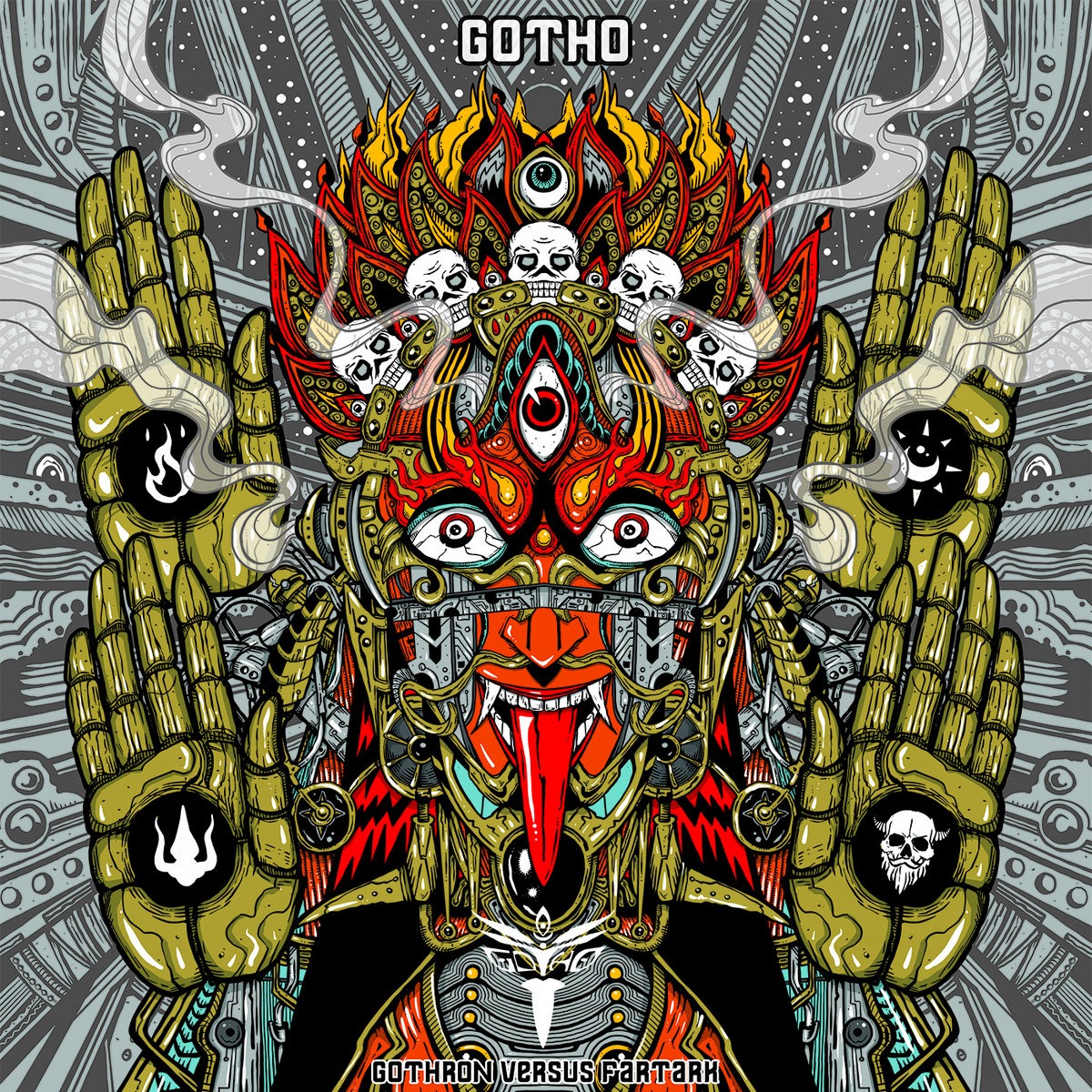 Artwork for Gotho's record Gothron vs Fartrak, made by Malleus Lab